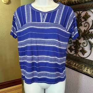 Old Navy Blue Stripped Top- short sleeve Sz XS